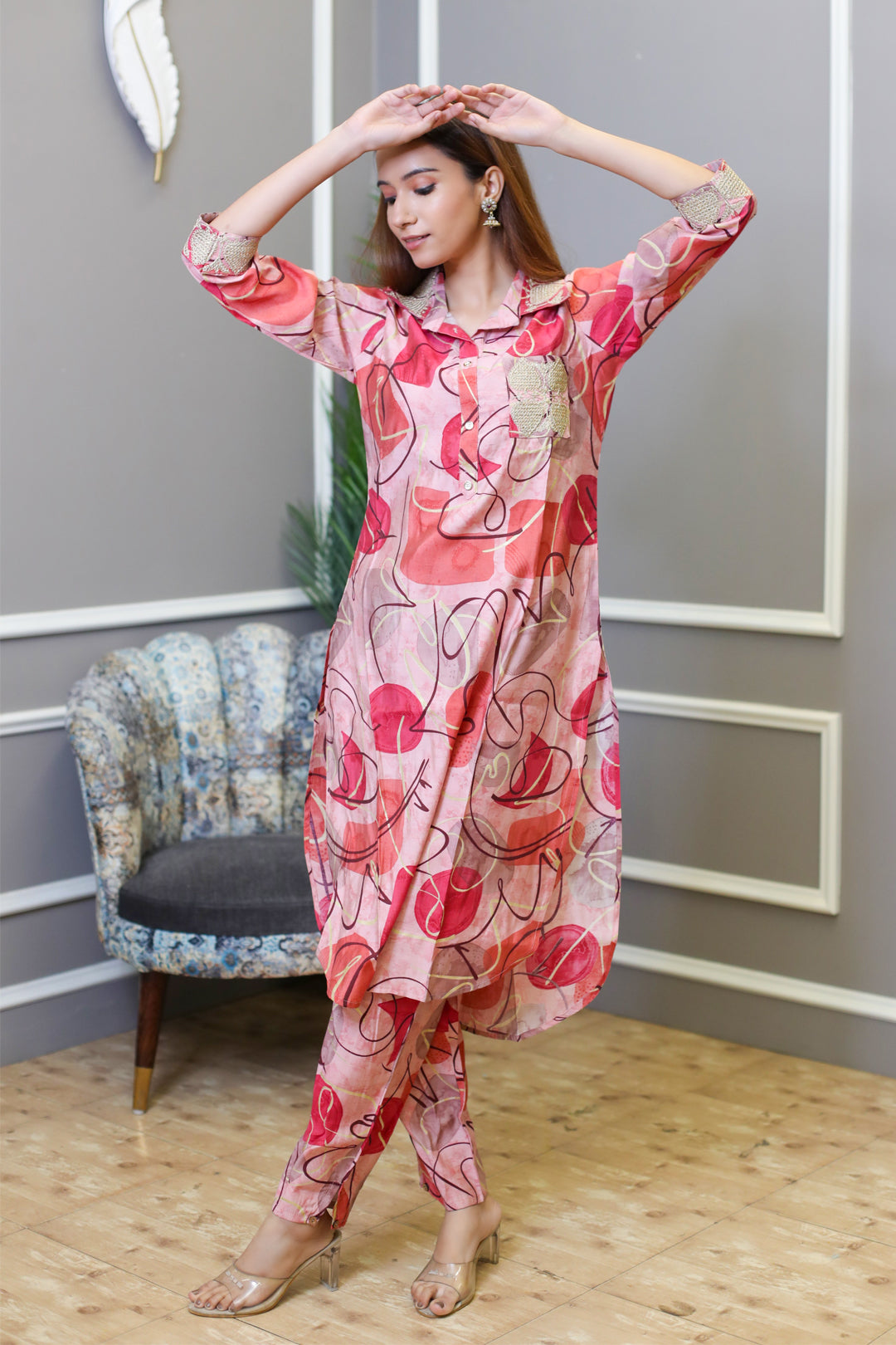 Party-Ready Muslin Silk Co-ord Set