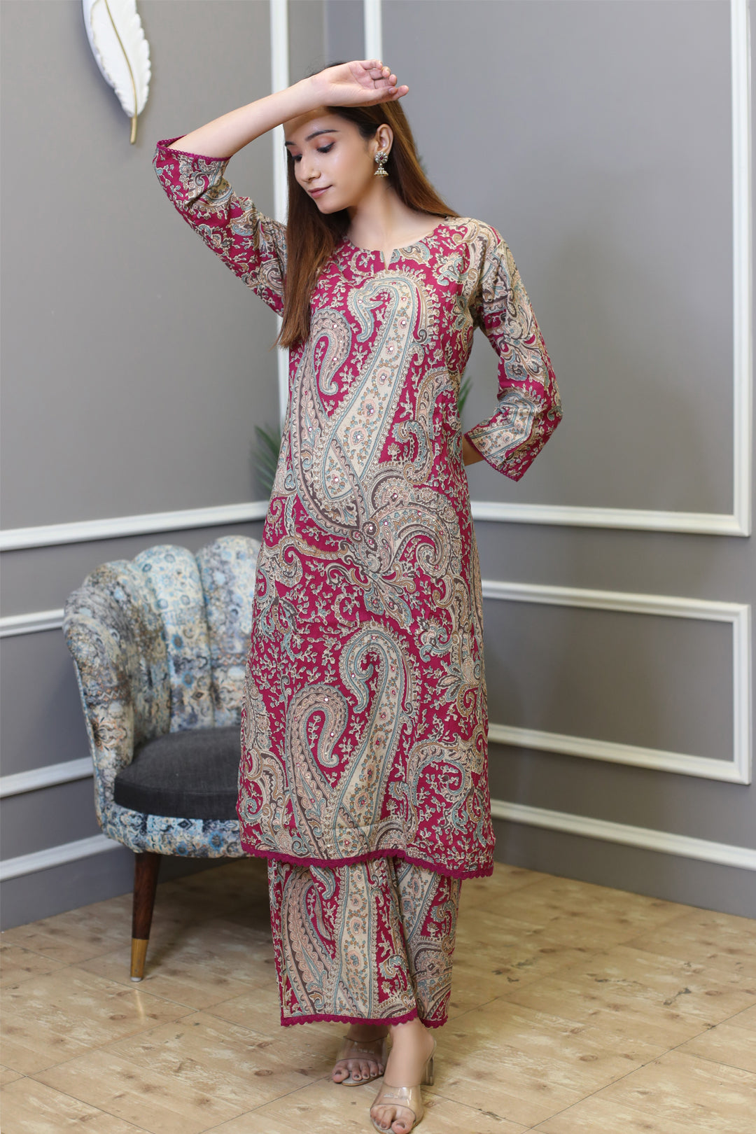 Cotton Straight Kurta Palazzo Set