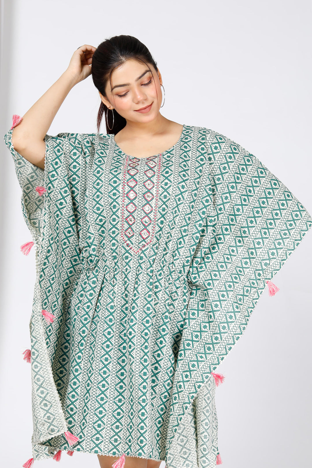 Embroidered Kaftan Dress