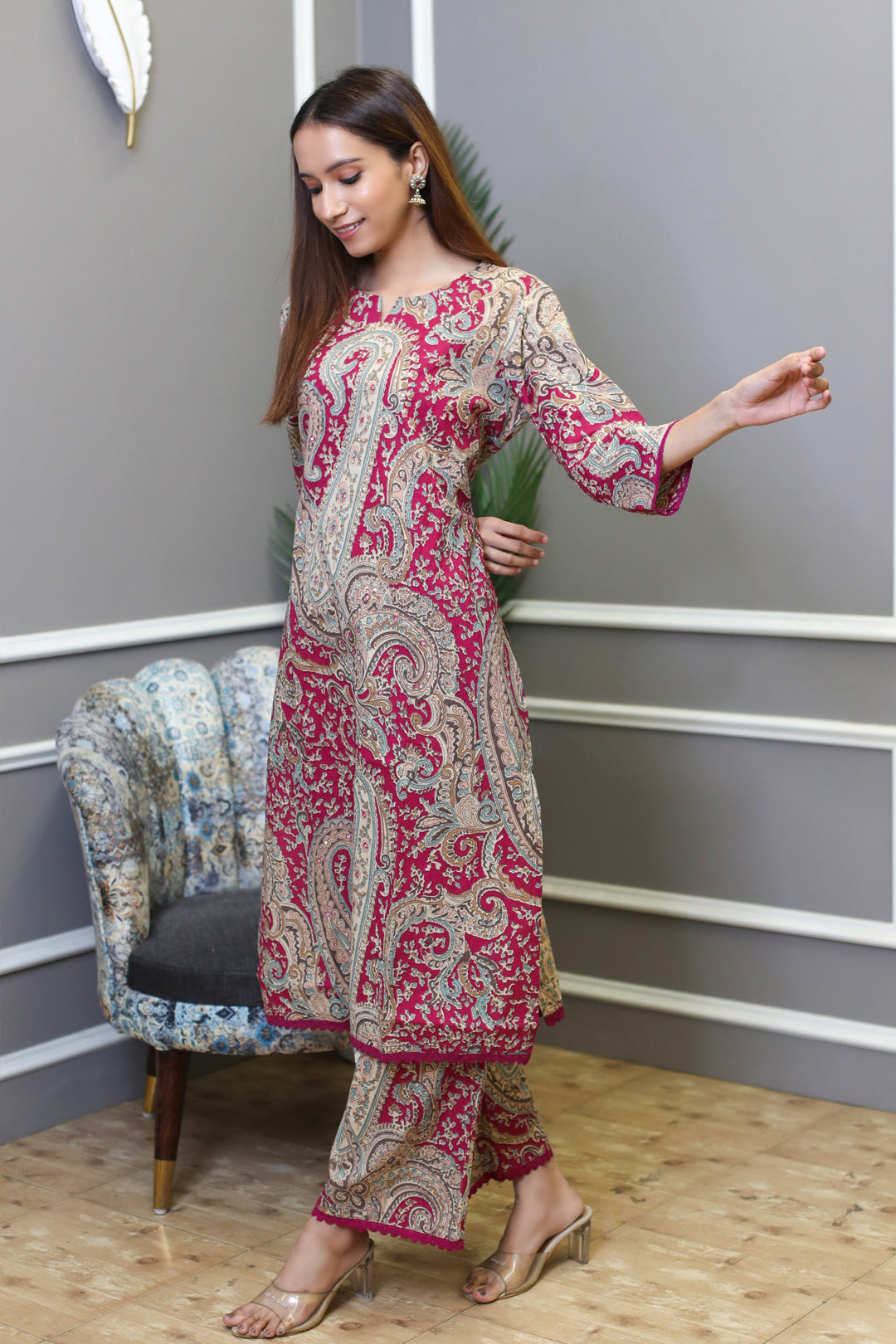 Cotton Straight Kurta Palazzo Set