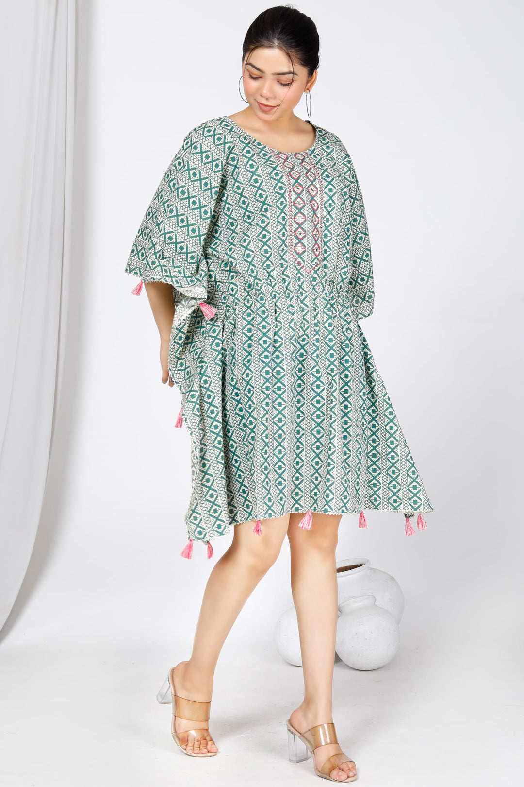 Embroidered Kaftan Dress