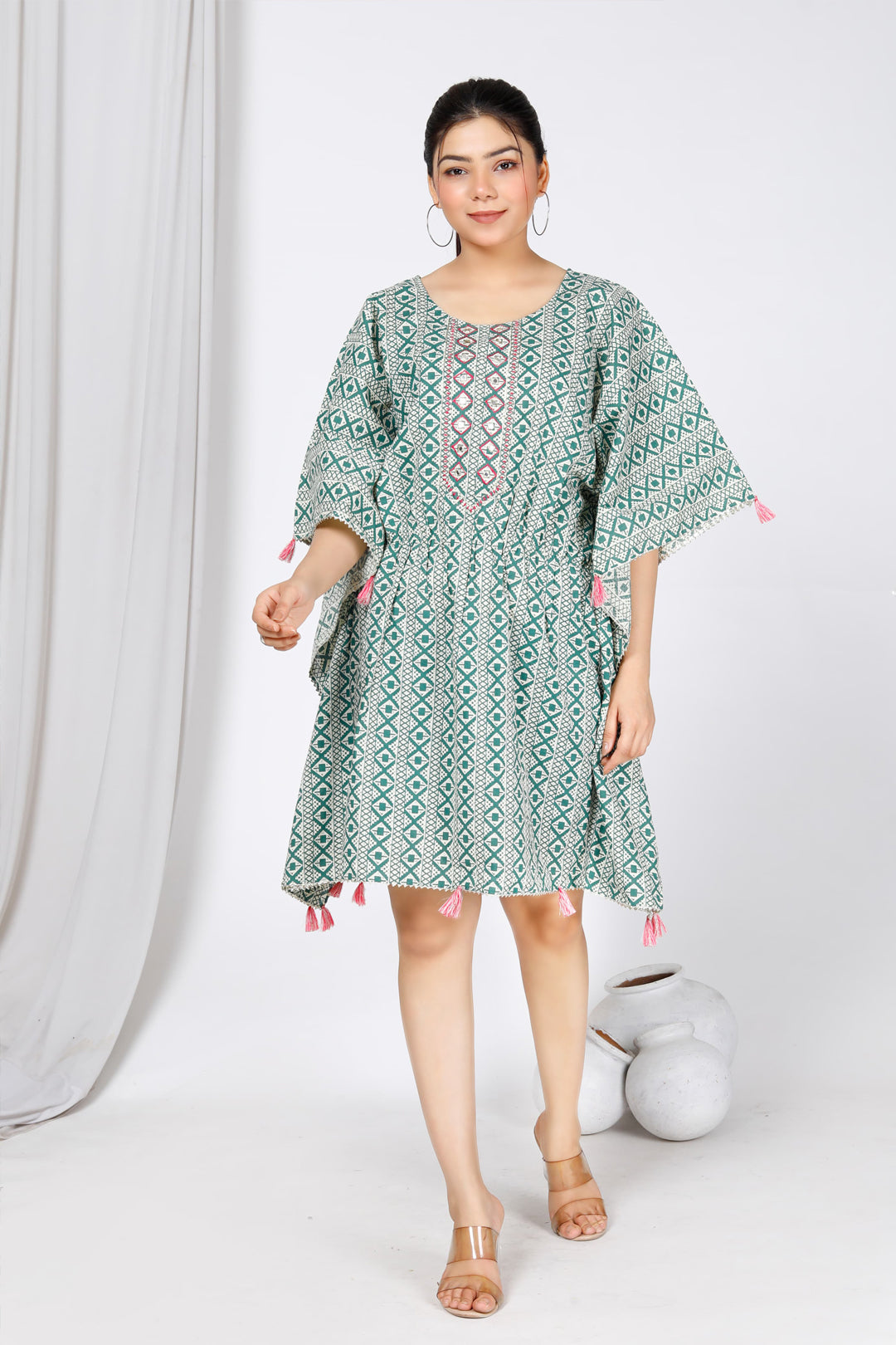 Embroidered Kaftan Dress