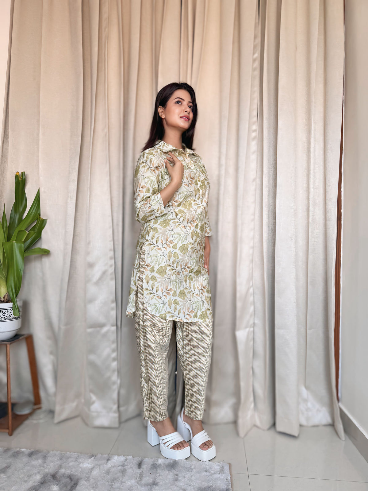 Printed Cotton Silk Co-ord Set