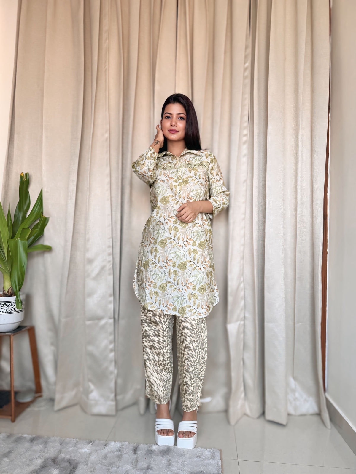 Printed Cotton Silk Co-ord Set