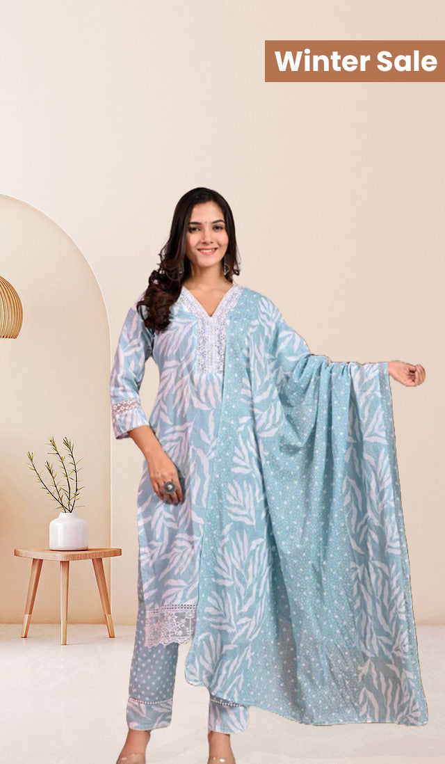 Printed Straight Kurta Pants Suit